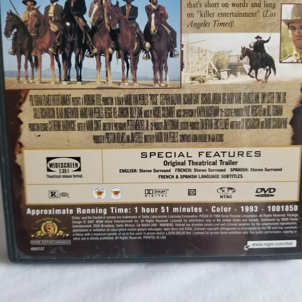 Posse " The untold Story of the Wild West" DVD... EUC - Picture 5 of 7